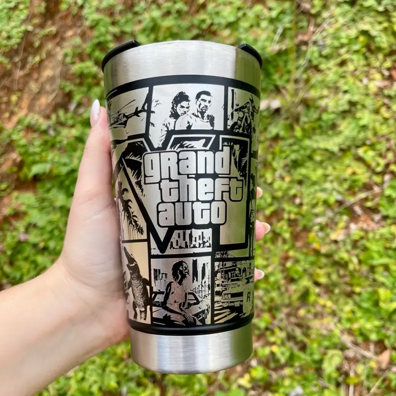 Copo Térmico GTA VI 473ml – Personalizado em Gravação 360° a Laser