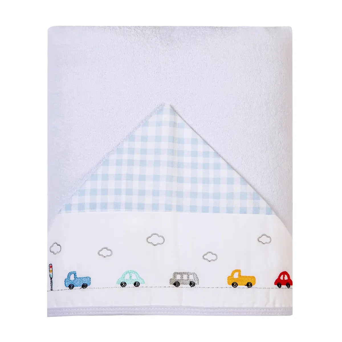 Toalha de Banho Bordados Papi Forrada com Capuz 90cm x 80cm, Azul - 1