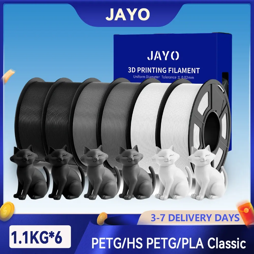 Jayo 3d petg/alta velocidade fosco petg/pla filamento de impressora clássica 1.75mm filamento de impressora 3d 6.6kg ordenadamente ferida petg para 3d - 1