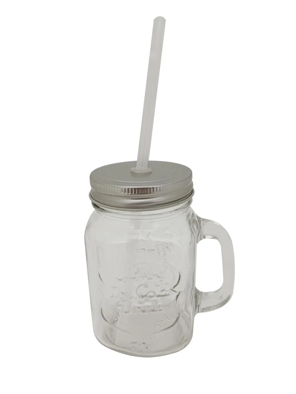 Mimo Style, Jarrinha Retrô Vidro Vítreo com Canudo 470ml Design Texturizado Elegante