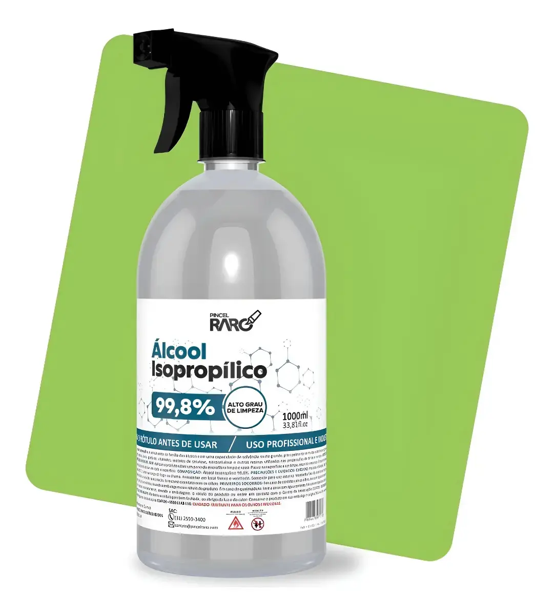 Álcool Isoprop 1 Litro 99,8% Gatilho Spray Borrifador