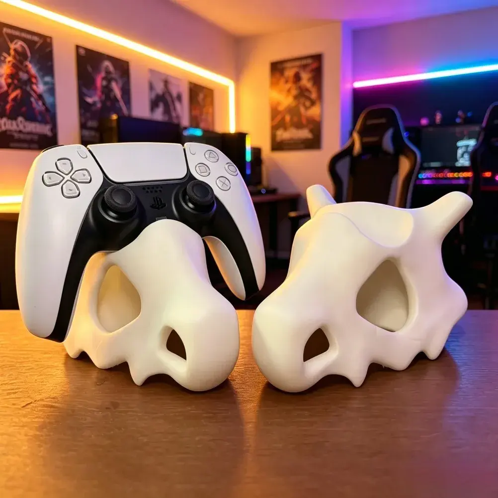 Suporte para Controle Cubone Skull Impresso em 3D, Suporte de Jogo Anime Fofo, Base de Exibição Estável para PS5 DualSense, Decoração para Sala de Jogos Gamer