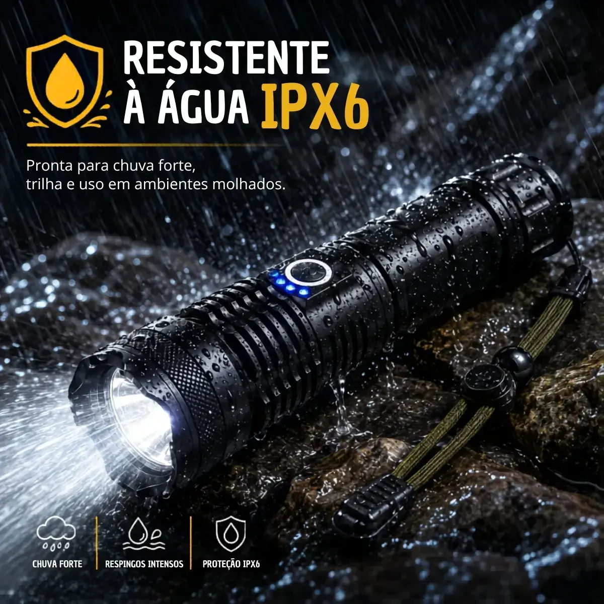 Lanterna Tática Militar T9 Mais Forte Do Mundo Potente Led Recarregável thumbnail 6