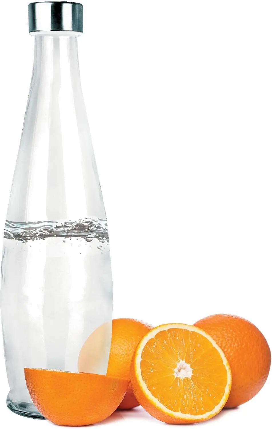 Garrafa para Água em Vidro com Tampa Inox 1L – Hermética e Fácil Limpeza