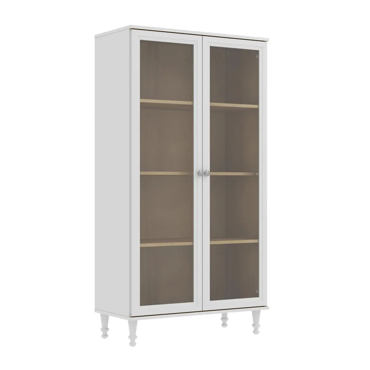 Cristaleira Estante Para Livros Ditália 2 Portas Vidro E-957 Cor:branco