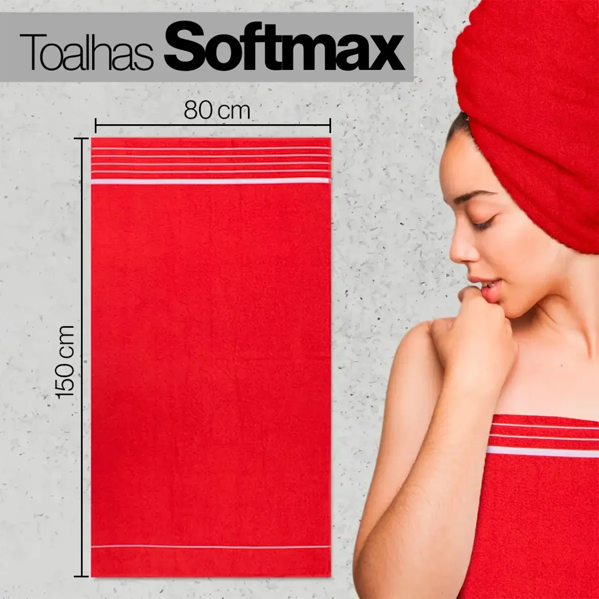 Kit C/ 4 Toalha De Banho Gigante 80 X 150 Cm Atacado + Softmax thumbnail 3