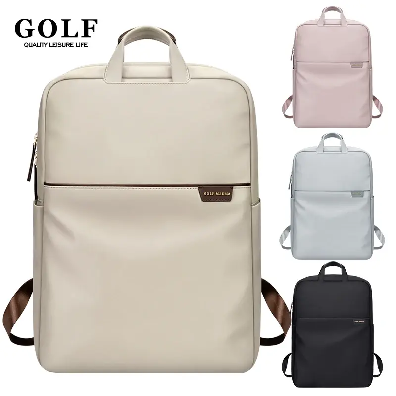 Mochila para laptop de golfe, mochila fina para viagem de negócios, nylon, à prova d'água, elegante, para mulheres, 13, 15, 6, 17 polegadas, notebook