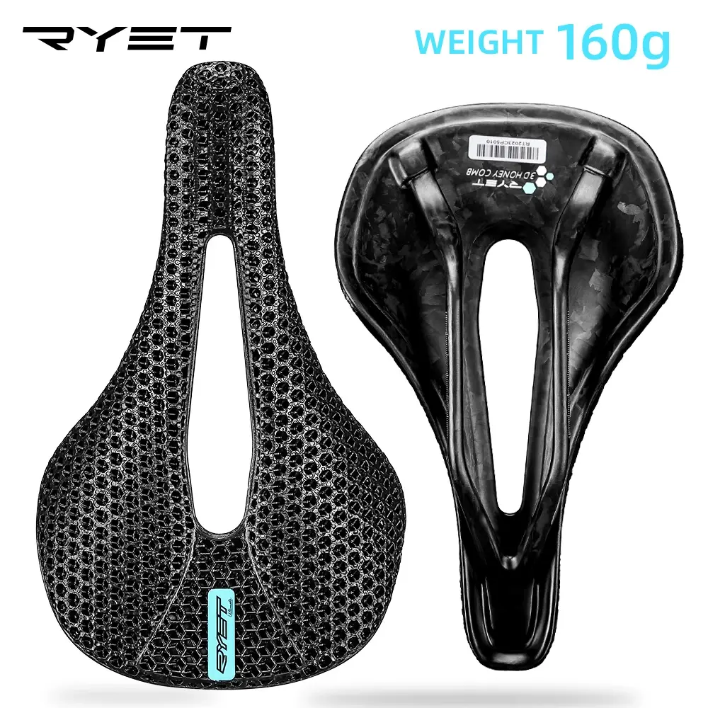Ryet 3d impresso bicicleta sela de carbono 140mm 142mm super leve estrada mtb corrida eva selas almofada do assento da bicicleta ciclismo parte assento