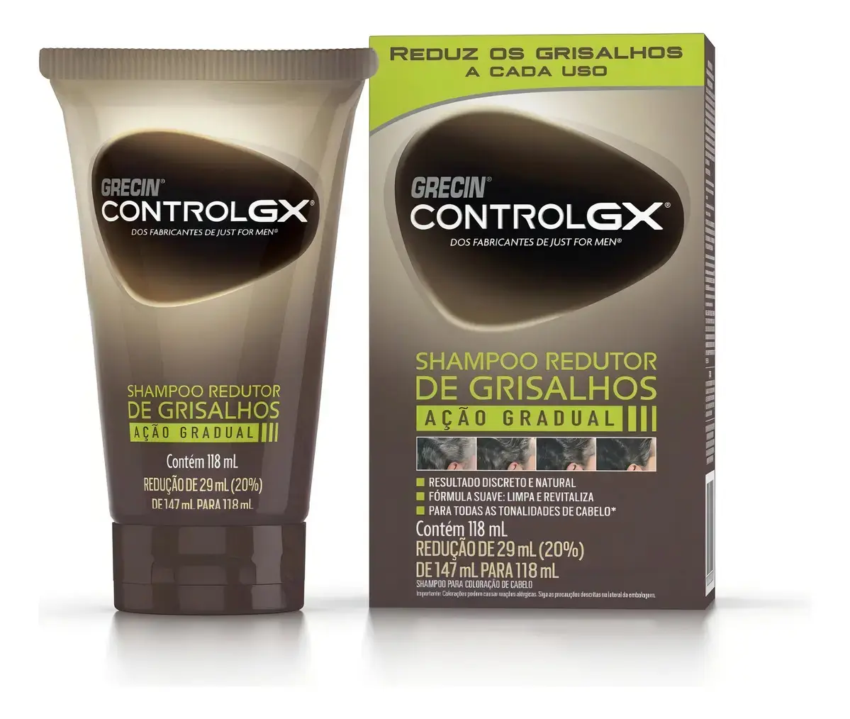 Shampoo Tonalizante Grecin Control GX Reduz Grisalho 118ml - 1