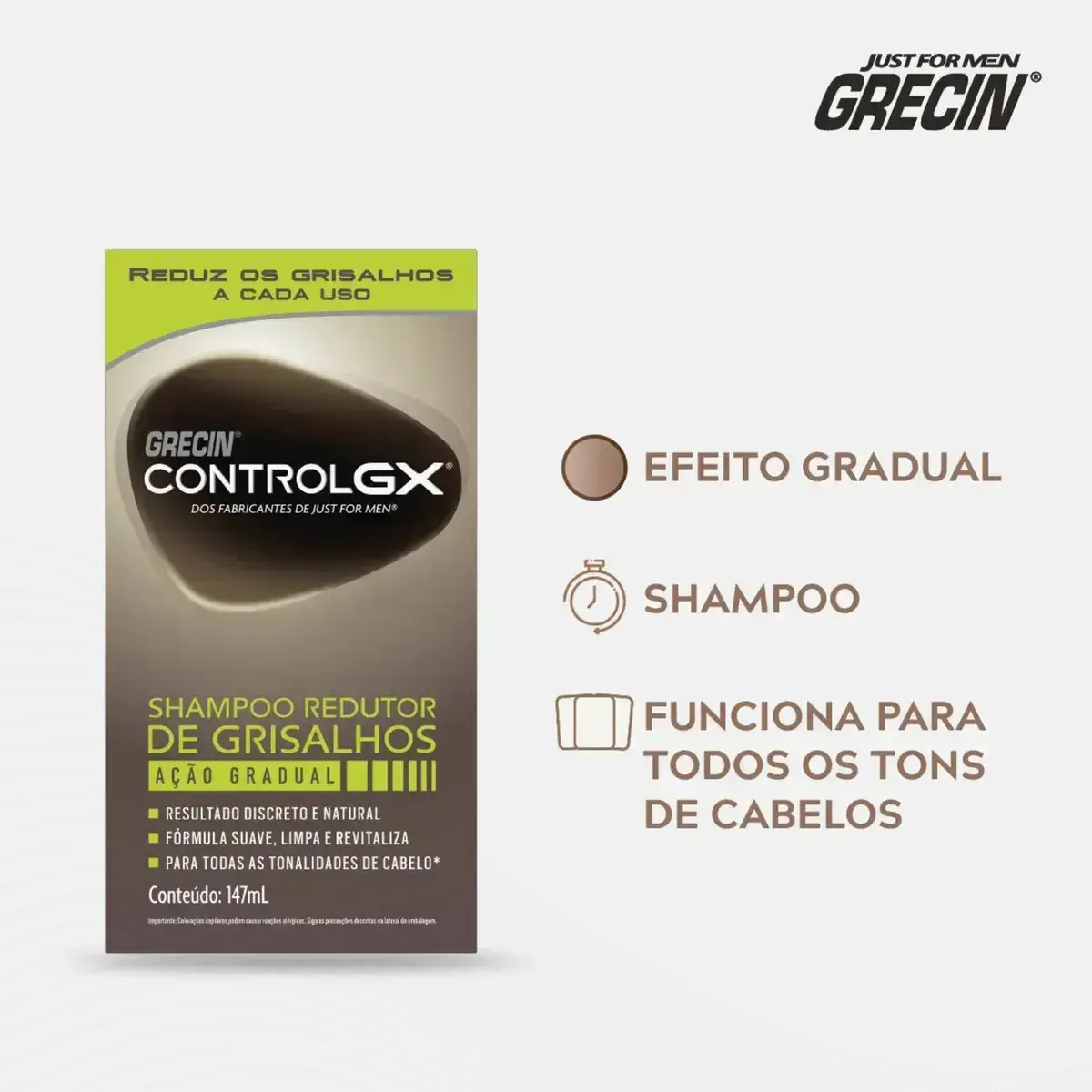 Shampoo Tonalizante Grecin Control GX Reduz Grisalho 118ml thumbnail 3