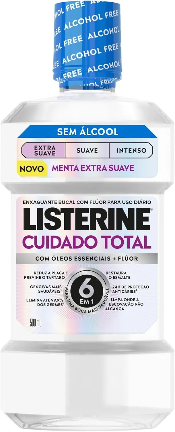 Enxaguante Bucal Listerine Cuidado Total Extra Suave, Sem Álcool, 500ml - 1