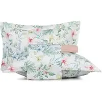 Jogo Cama Queen Altenburg Toque Acetinado Florado Branco
