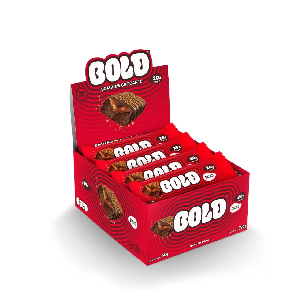 Barra de Proteína BOLD Snacks Bombom Crocante (21g de Proteína) - Caixa com 12 unidades