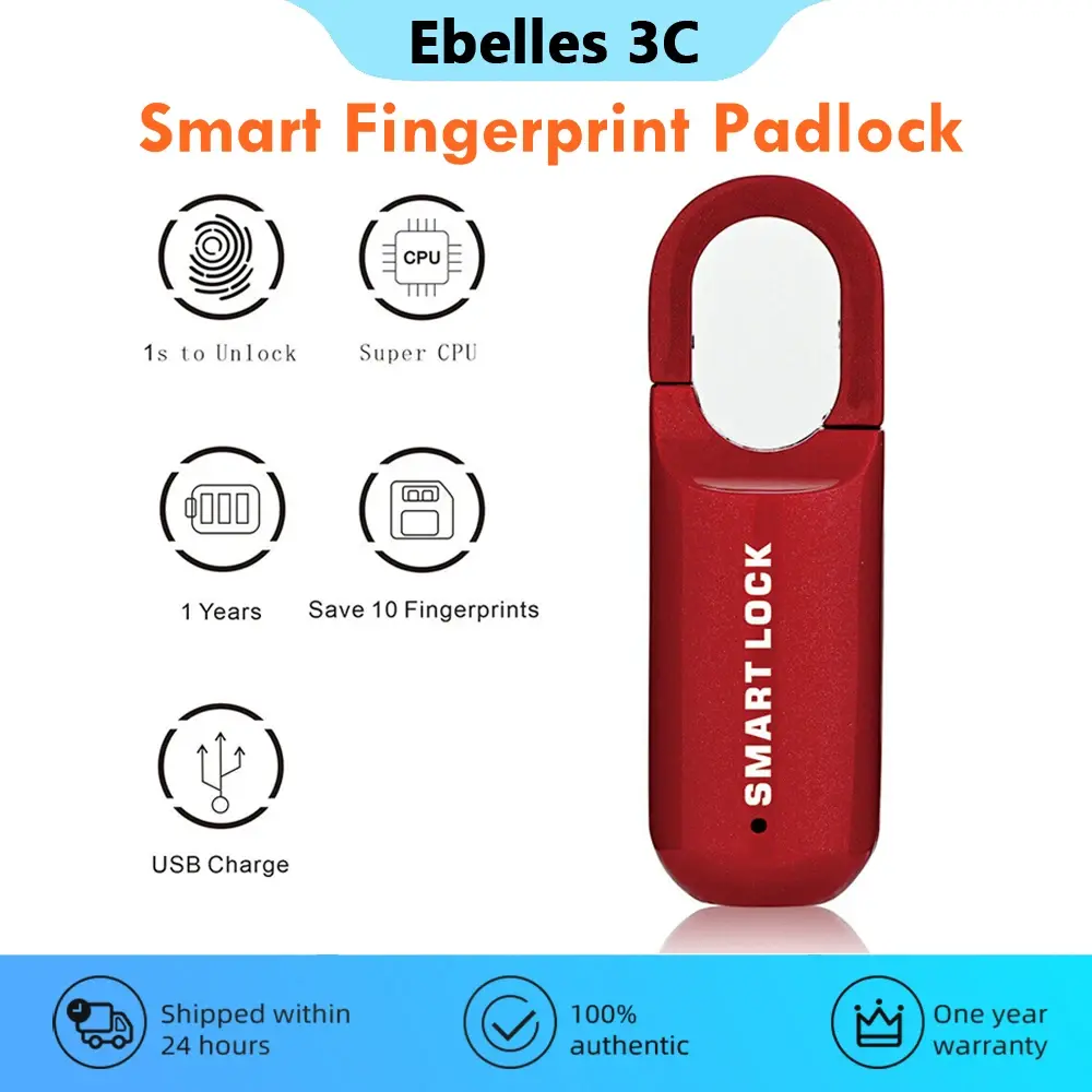 Casa inteligente fechadura eletrônica biométrica fechaduras de impressão digital cadeado keyless usb recarregável anti-roubo bolsa proteção de segurança