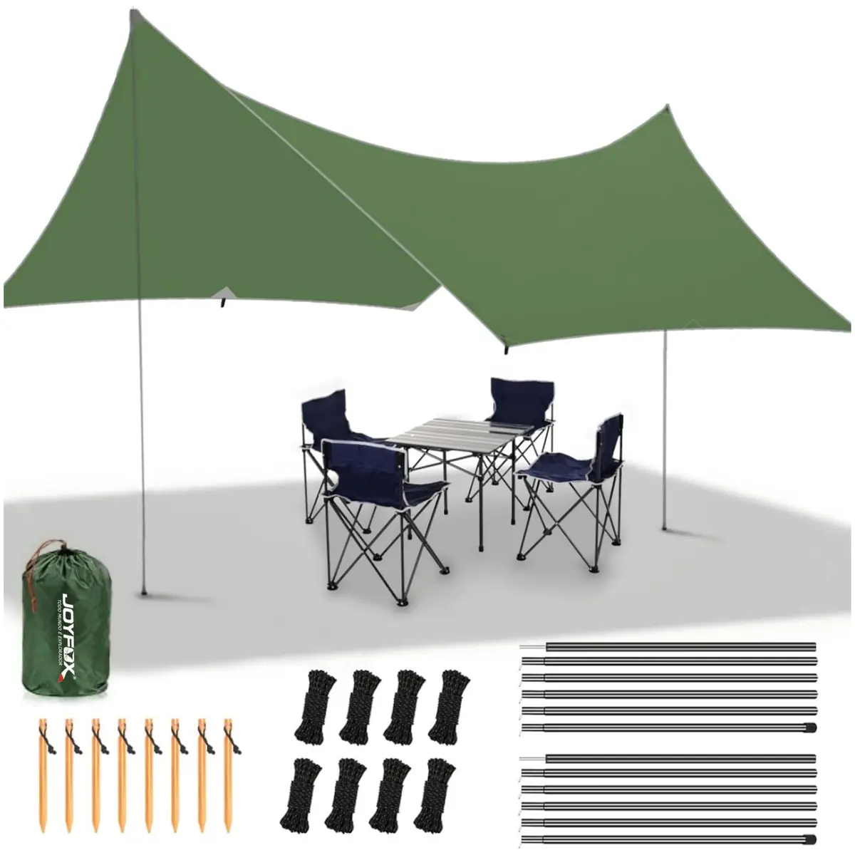JOYFOX Tenda Gazebo 3x5m Impermeáve, SPF50+, Proteção Solar e Chuva, Camping, Praia, Jardim, Viagem, Estrutura Estável em Alumínio