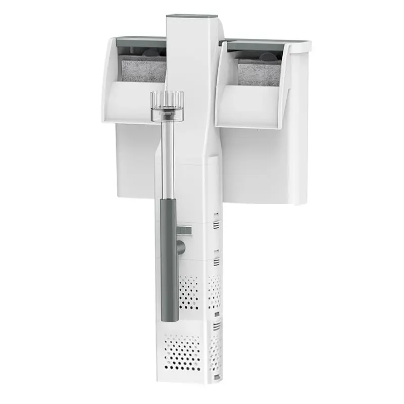 Filtro Aquario Cascata Hang On 5w 500l/h Silencioso com Filtragem Tripla Oil Film Skimmer Filtro para Aquario De Fluxo Ajustável, Adequado para Água Salgada E Água Doce de até 60 Centimeters (110V)