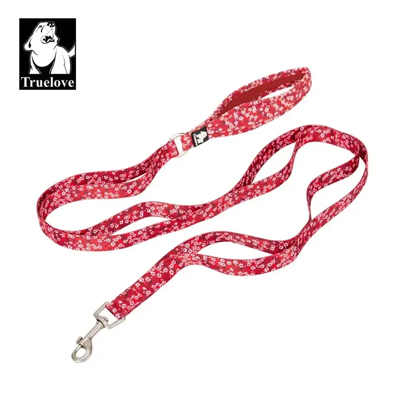 Trela floral para animais de estimação Truelove Alça acolchoada de neoprene Controle extra de tráfego para cães e gatos Forte e fácil de usar Viagem TLL3112