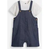jardineira infantil de algodão azul