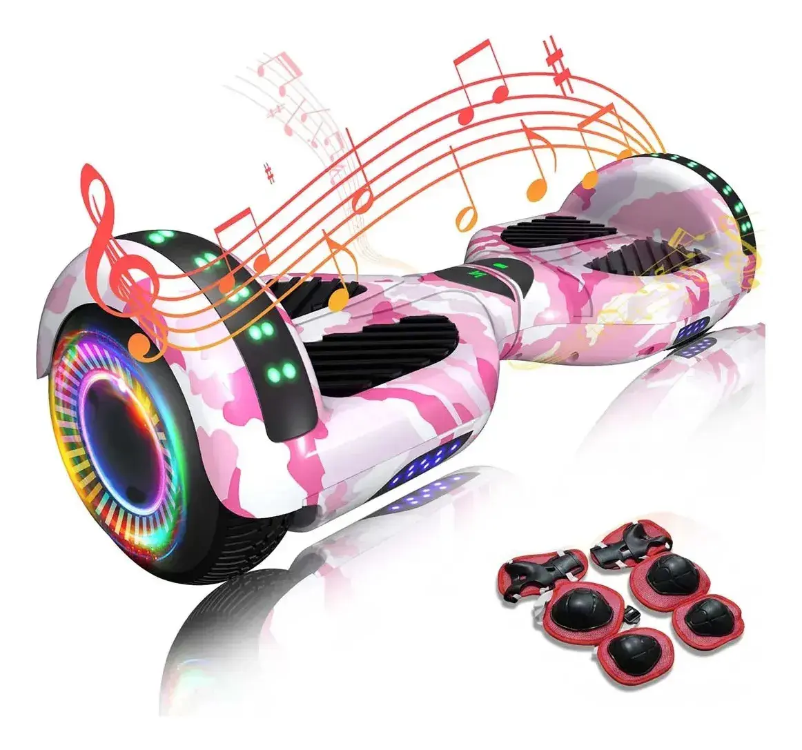Skate Elétrico Smart Balance Hoverboard Rosa 6.5 Polegadas Bluetooth - 1