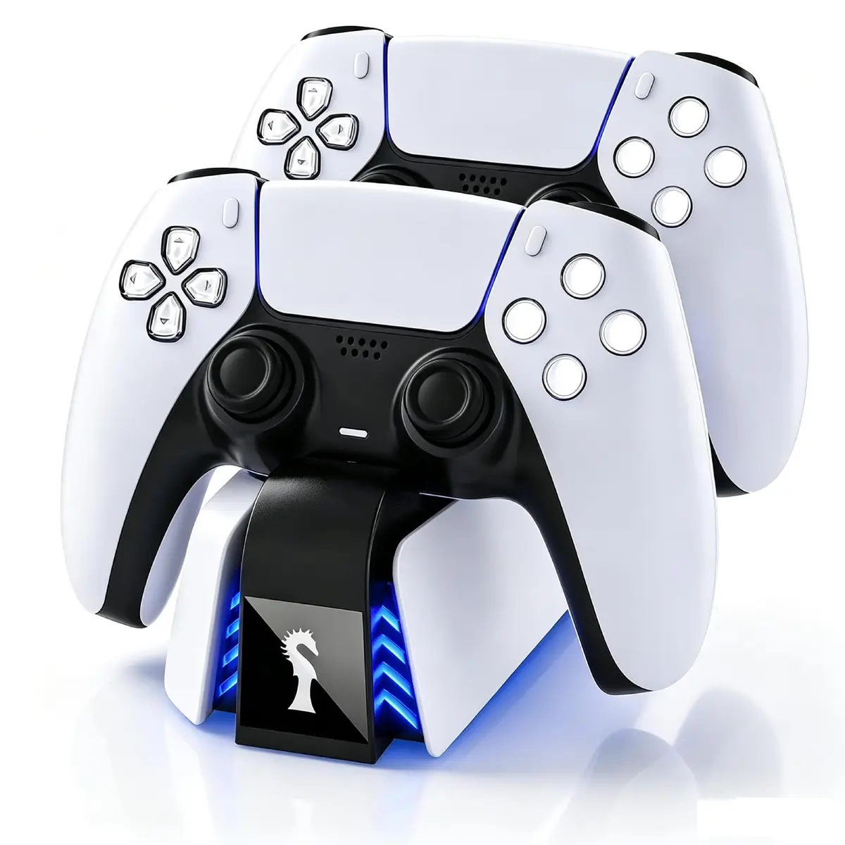 Carregador Controle PS5 Base de Carregamento PS5 Duplo com Carregamento Rápido, Adaptador USB, Indicador LED, base Carregadora Controle PS5 Acessórios