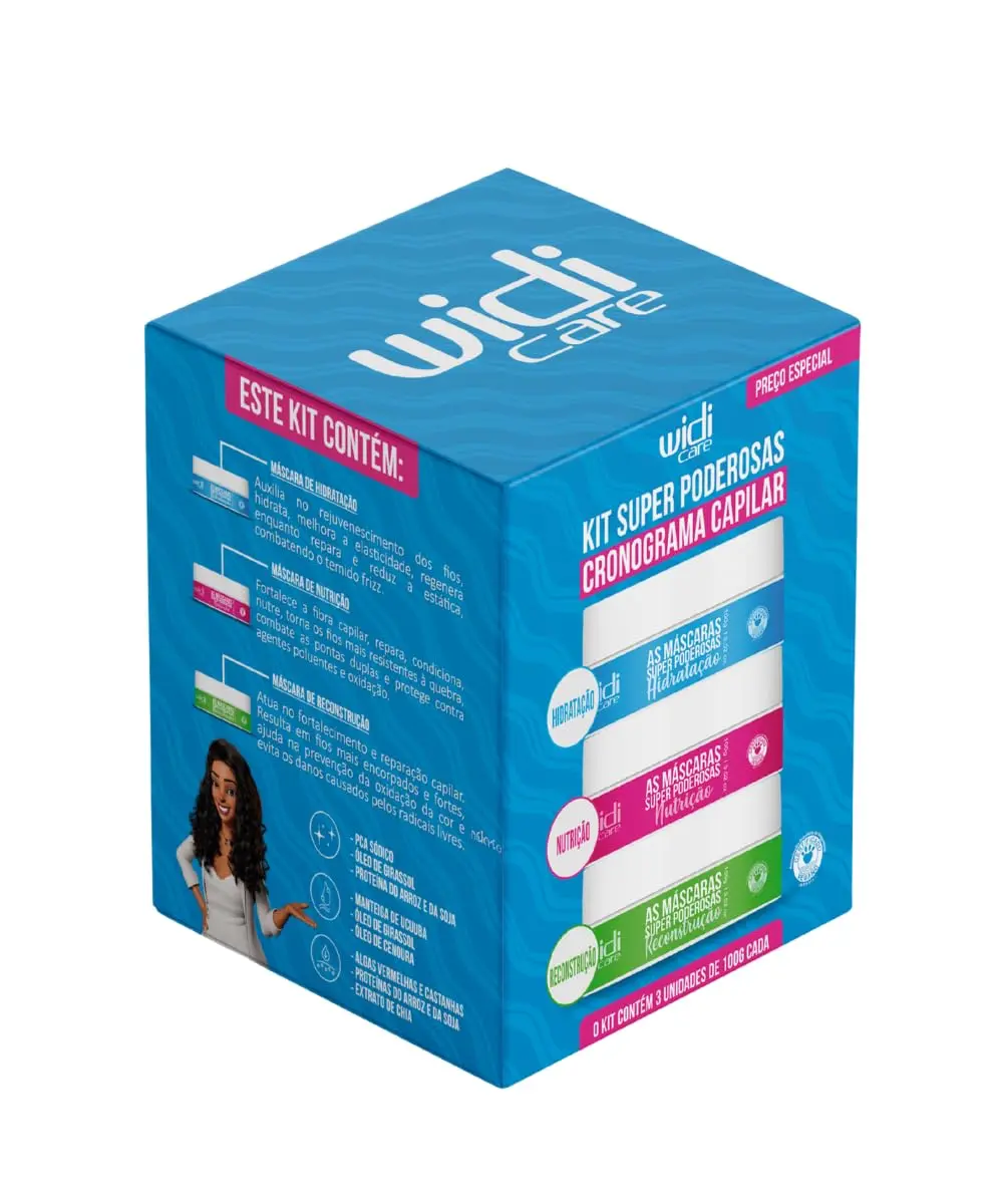 Widi Care Kit Cronograma Capilar Super Poderosas Caixa com 3 unidades de 100g - 1