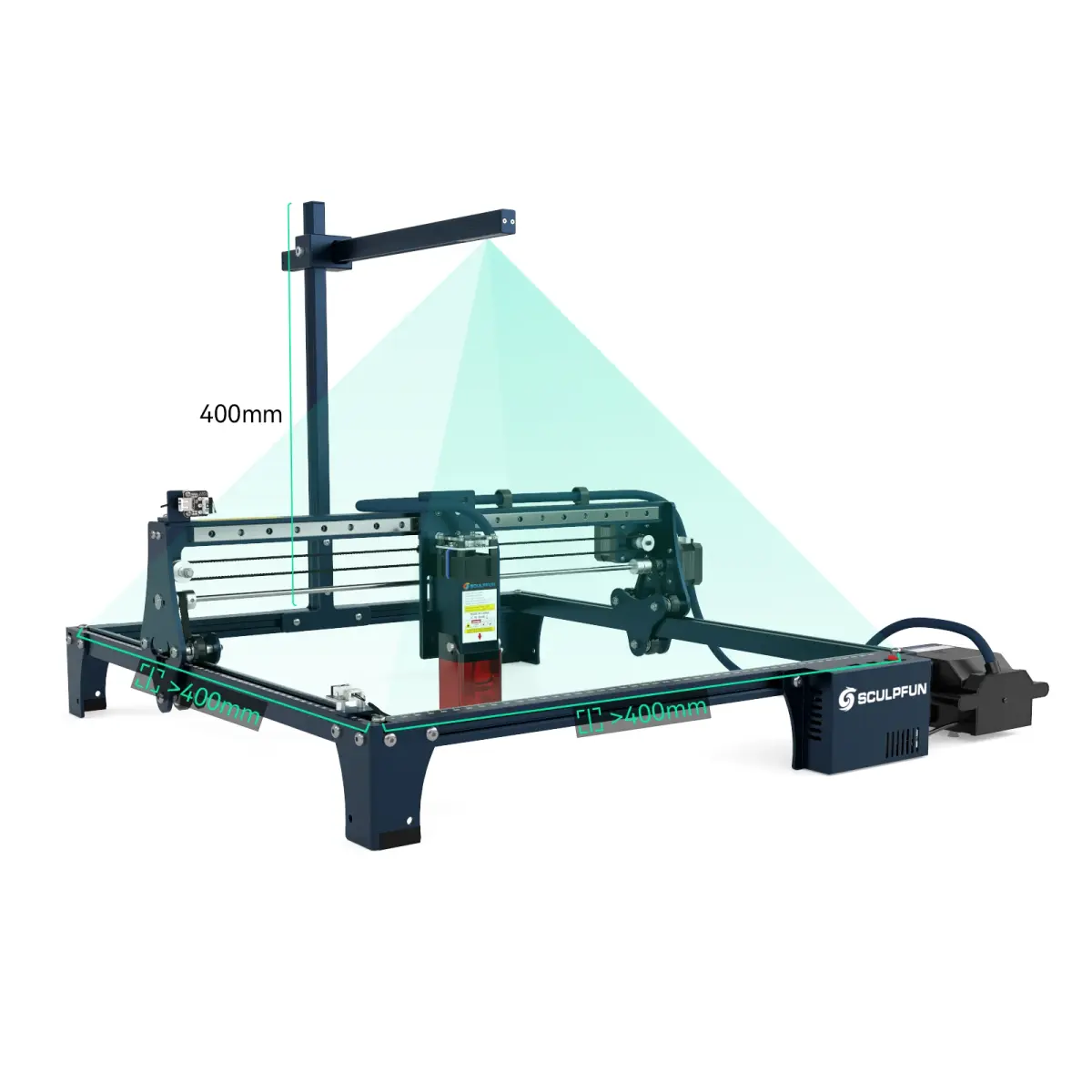 Máquinas de Gravação a Laser SCULPFUN CAM500 com Câmera de 5MP e 120 Pixels ° Rastreamento de Imagem com Lente Grande Angular e Área de Trabalho de 400x400mm