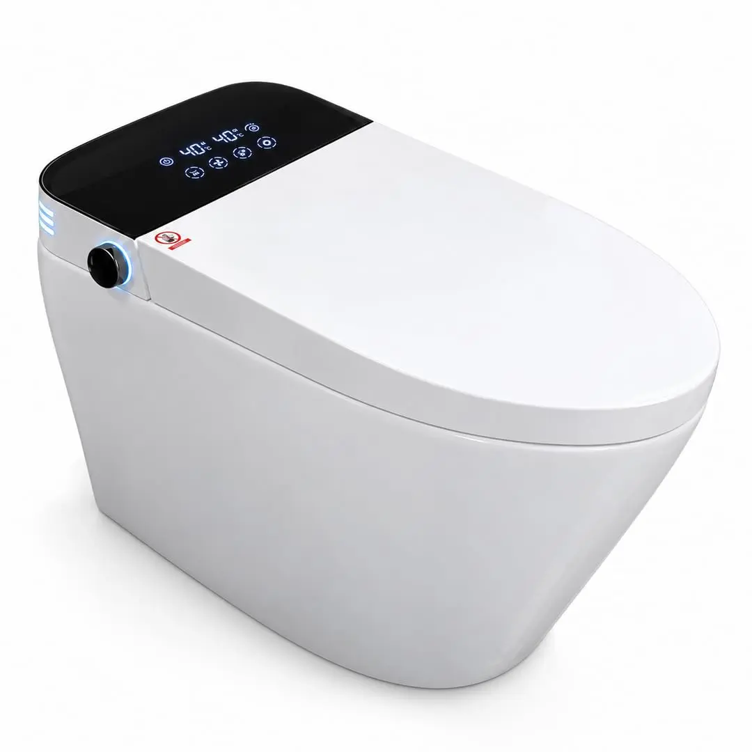 Sanitario Vaso Inteligente Banheiro Smart Voltagem 110v com Led Automatico Digital Moderno Tampa (Tampa Preta)