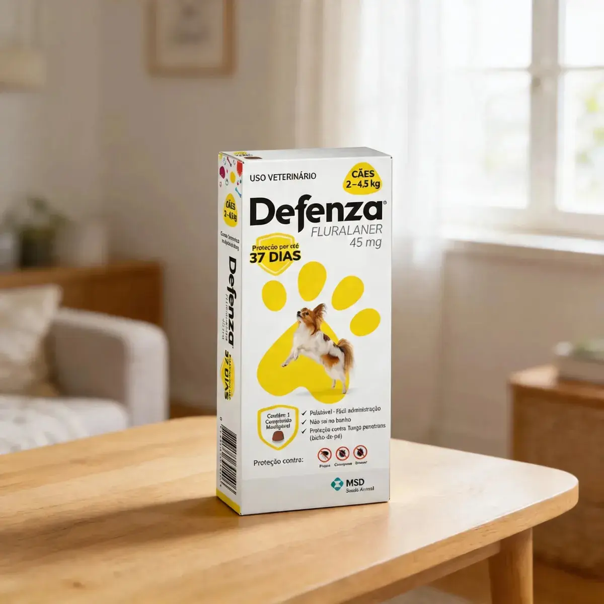 Antipulgas Defenza 45mg Cães De 2 A 4,5kg 1 Comprimido Msd thumbnail 3