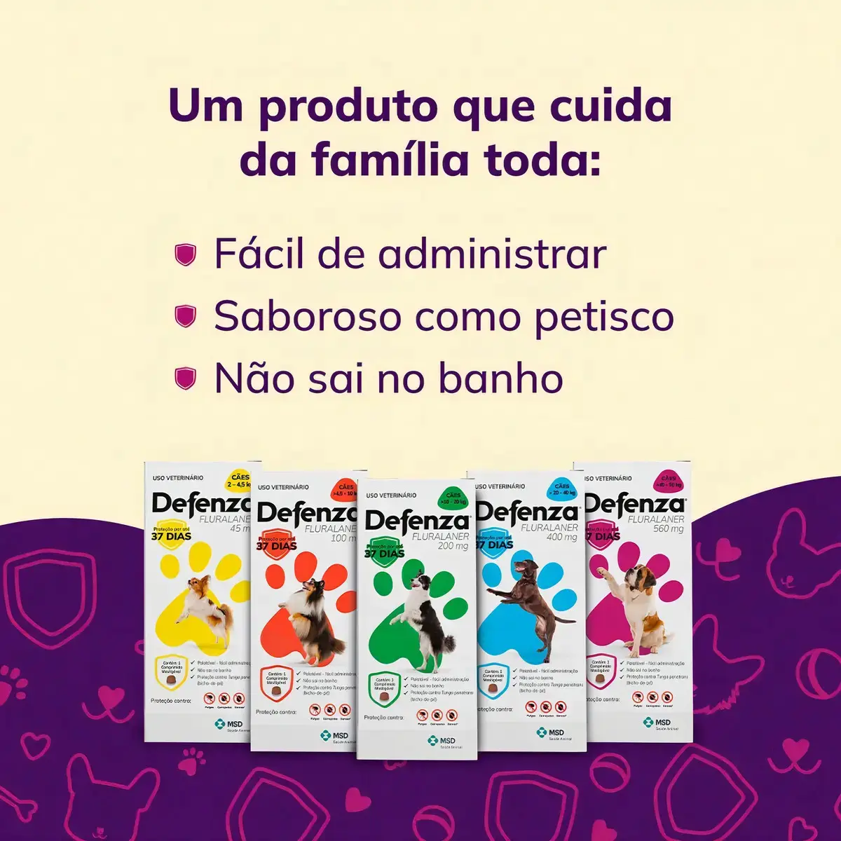 Antipulgas Defenza 45mg Cães De 2 A 4,5kg 1 Comprimido Msd thumbnail 7
