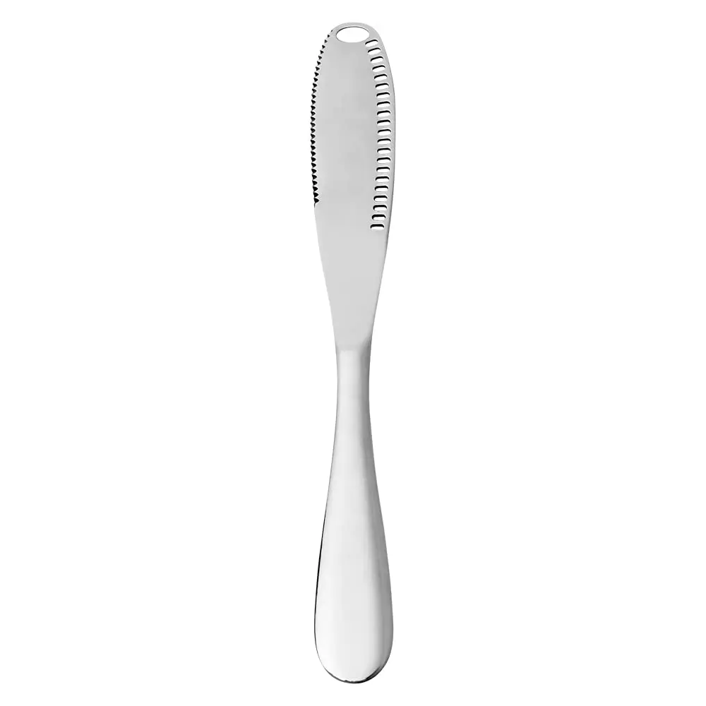 Mimo Style Faca para Manteiga 3 em 1 20cm, Feita Inteiramente em Aço Inoxidável. Sua Lâmina Com Dentes Serrilhados Espalham Com Mais Facilidade a Manteiga. Resistente e Durável - 1