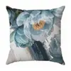 (Várias Estampas Disponíveis)Almofada Veludo 48x48cm Estampada Camélia Azul - 1