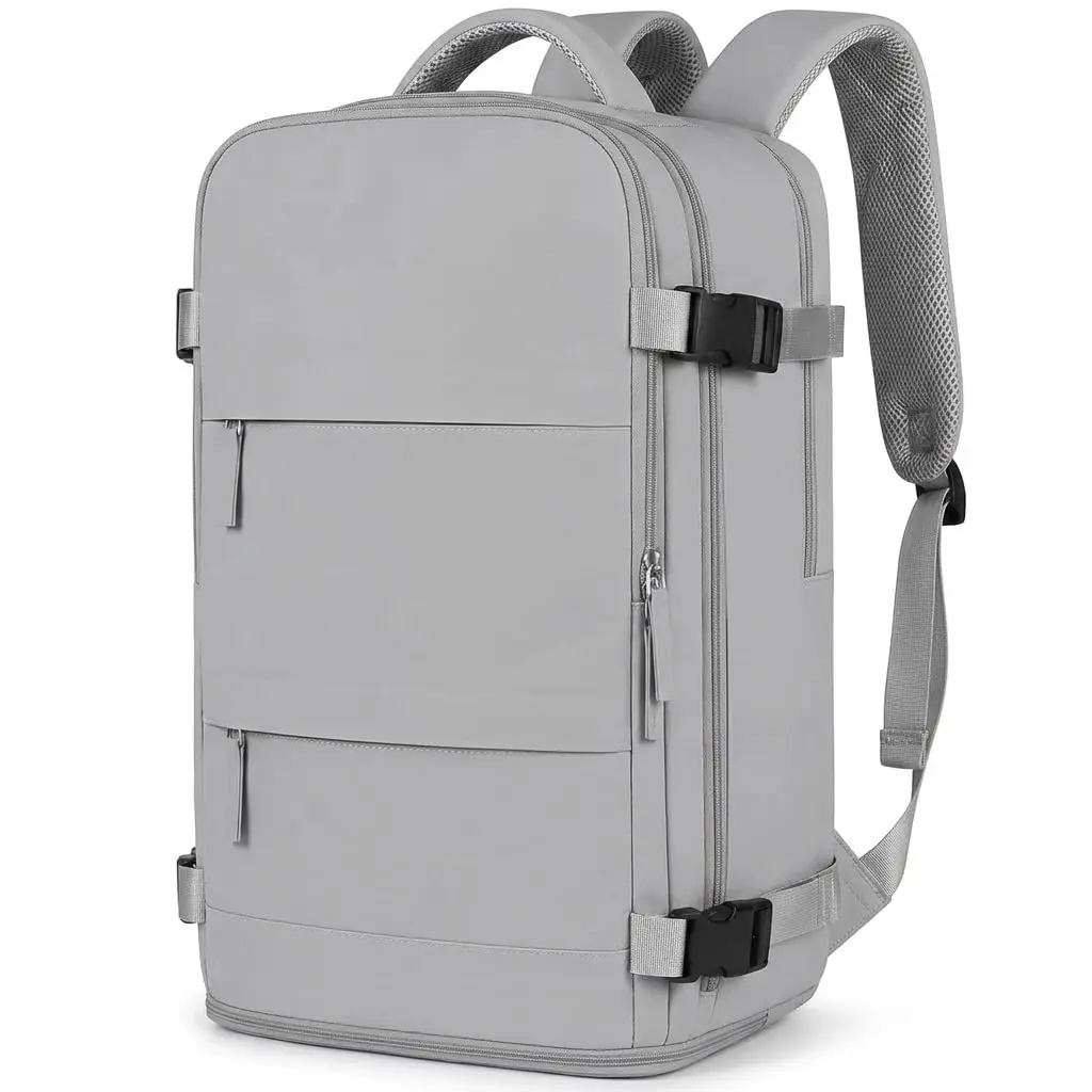 Mochila Expansível 40L para Viagem com USB e Compartimento para Notebook