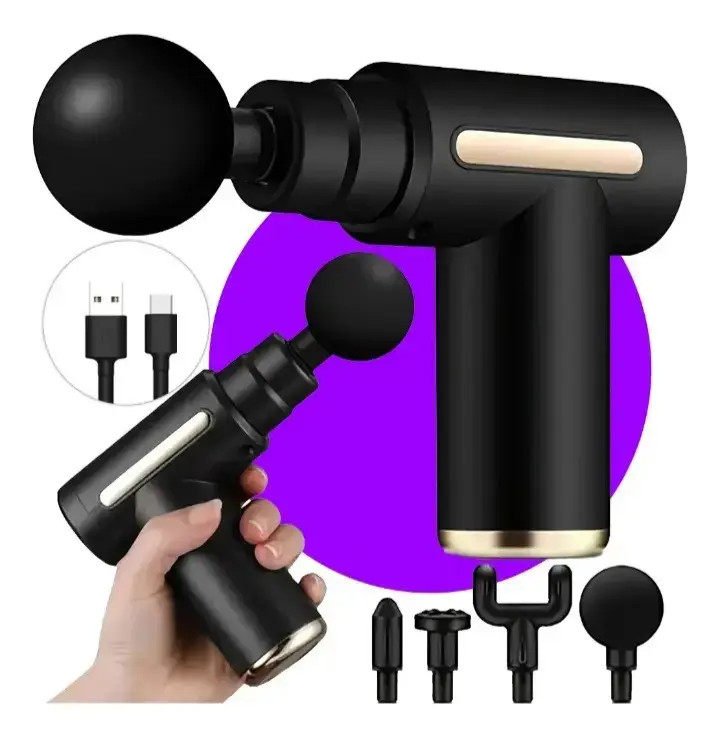 Massageador Elétrico Muscular Pistola Fisioterapia Cor Preto
