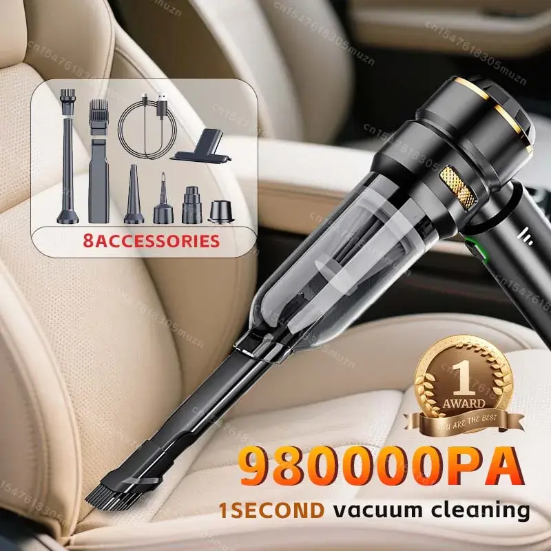 Aspirador de Pó para Carro Portátil de Alta Potência, Sem Fio, com Motor Sem Escovas, Máquina de Limpeza Poderosa para Eletrodomésticos
