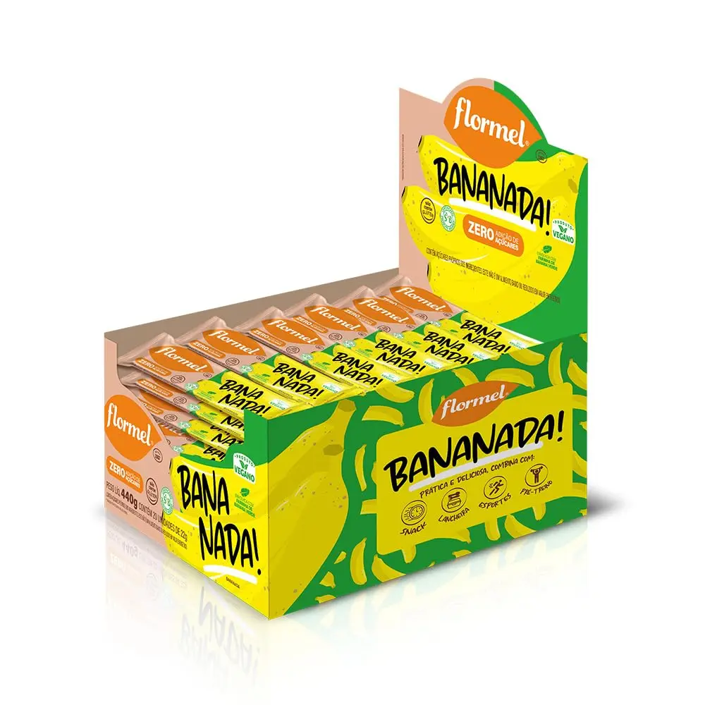 Bananada Cremosa Zero Açúcar FLORMEL -Caixa com 20 Unidades