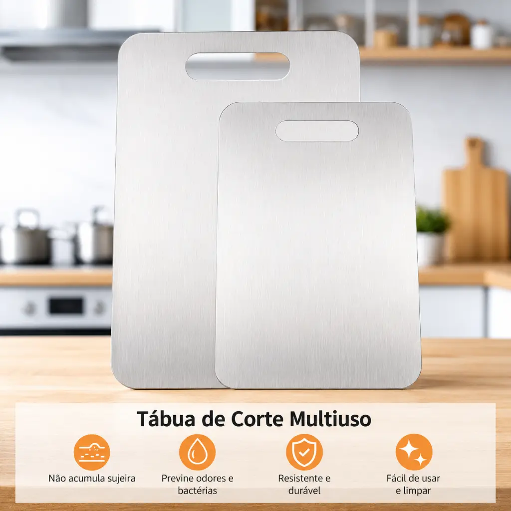 Tábua De Corte Aço Inoxidável Antibacteriana Antimofo À Prova De Mofo Cozinha Carnes Frutas - 1
