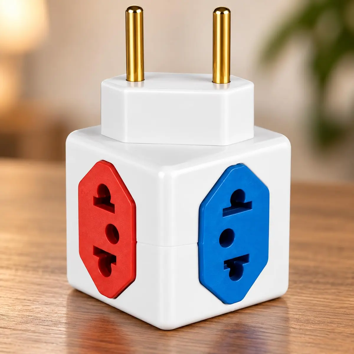 Adaptador Benjamim Tomada Cubo 3D Com 4 Entradas Bivolt 10A/20A 3 Pinos