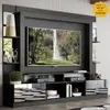 Rack Estante c/ Painel TV 65" e Espelho Oslo Multimóveis Preto - Preto - 1