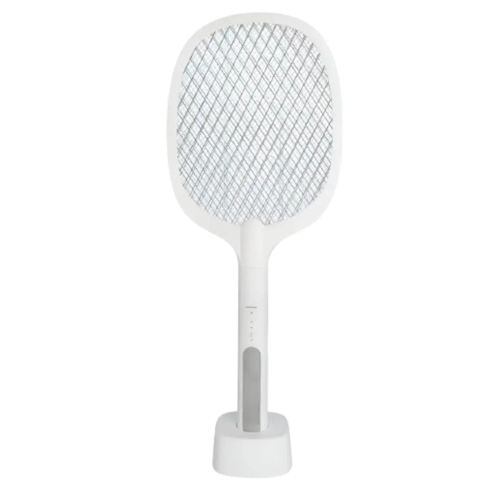 Raquete Elétrica Com Luz UV Recarregável Com Tipo C Elimina Mosquitos E Insetos Mesmo Parado Com Suporte de Mesa - 1