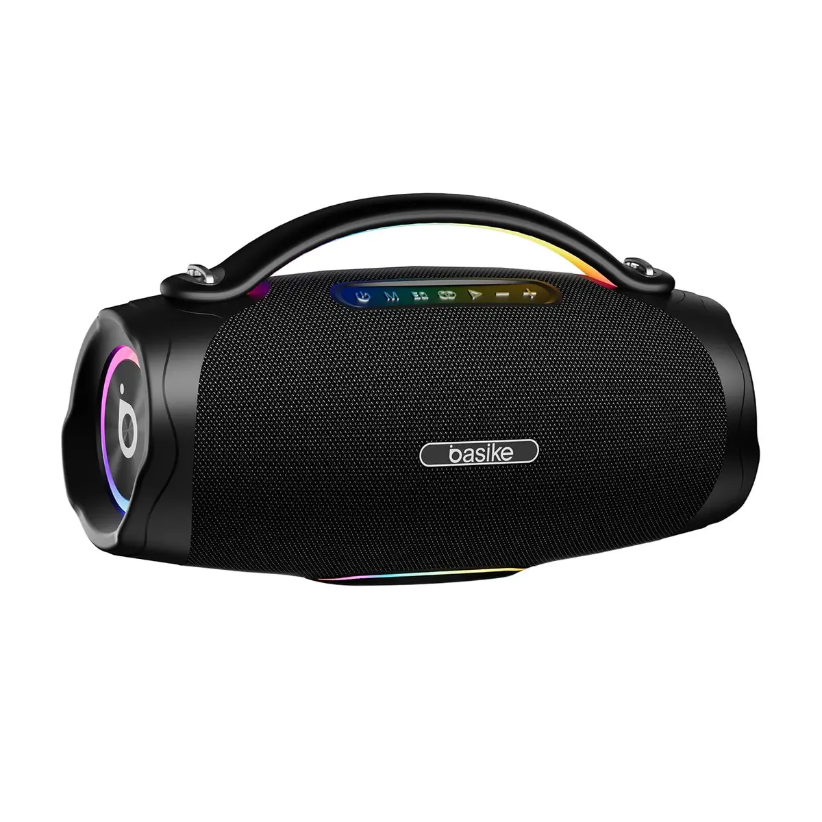 Caixa de Som Basike Boombox 4, Bluetooth 5.3, Portátil 200W | À Prova D'água e Resistente À Poeira IPX6, Luz RGB Surround, Tecnologia TWS, EQ/TWS/TF/AUX