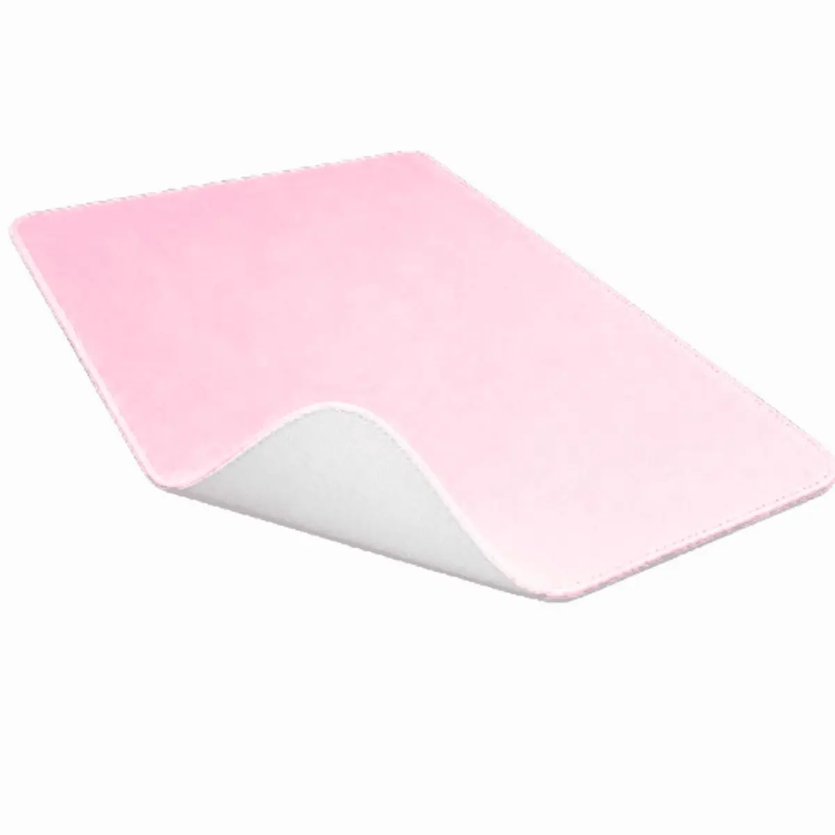 Desk Pad Grande Couro Rosa Claro Feltro Costurado Básico - 1