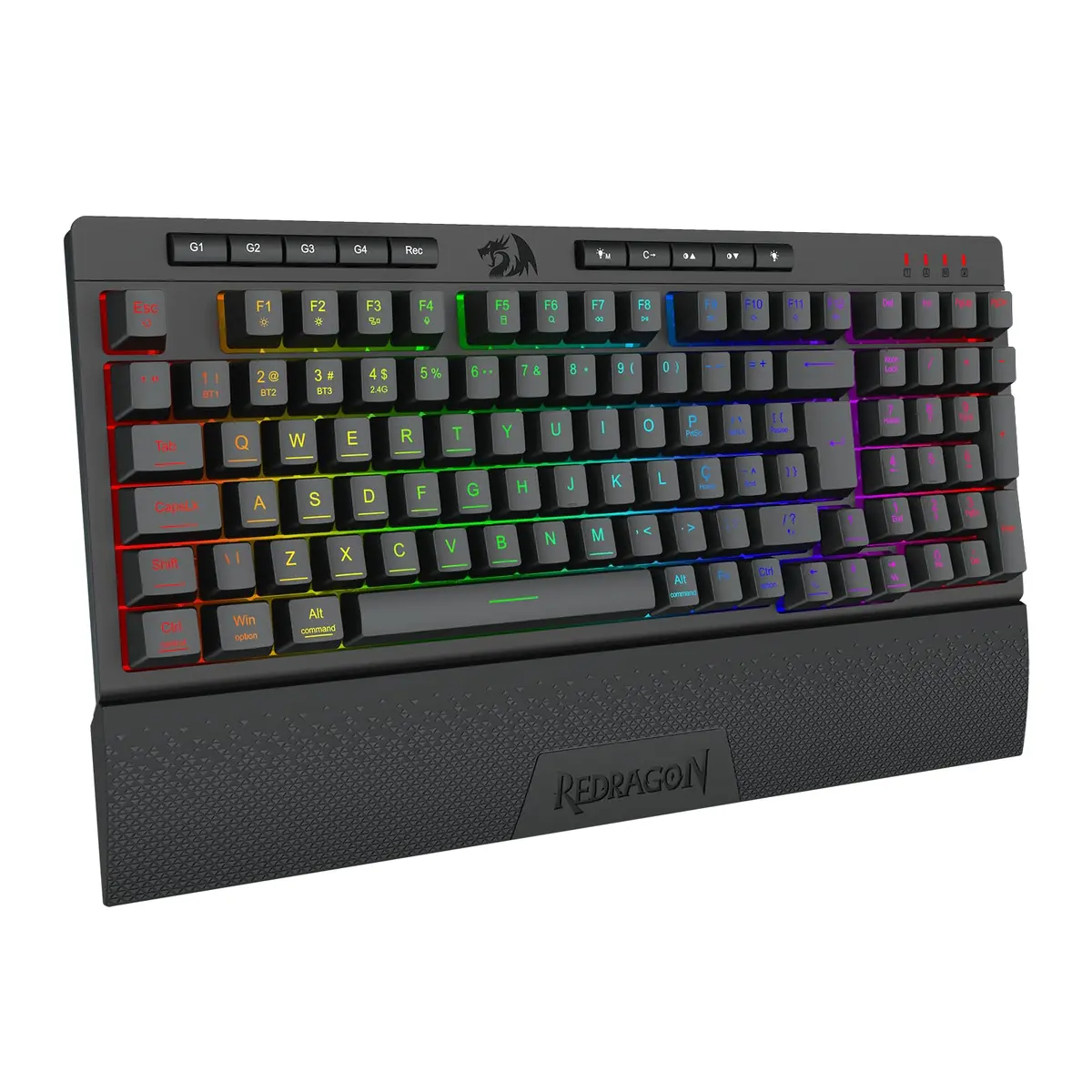 Teclado Membrana Redragon Shiva Pro 98 Tri-Mode USB-C Bluetooth 2.4GHz RGB Preto ABNT2 K515RGB-PRO PT