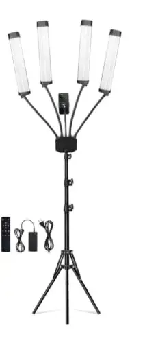 Luminária Tomate Ring Light Braço Duplo Articulado + Tripé(80W+ Tripé 2.1Metros) - 1