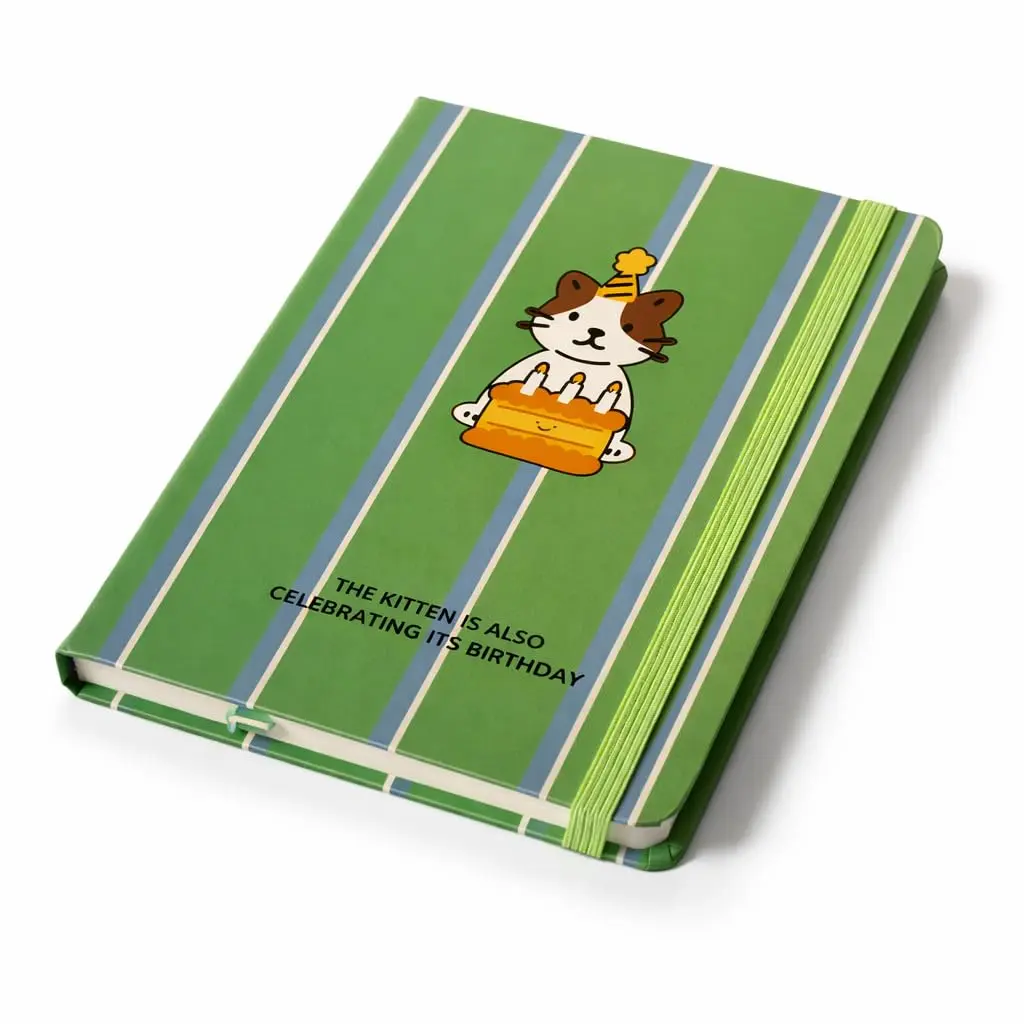 Caderno com Pauta Gatinho Fofo A6 Capa Dura Decorada 80 Folhas - Gato-Aniver