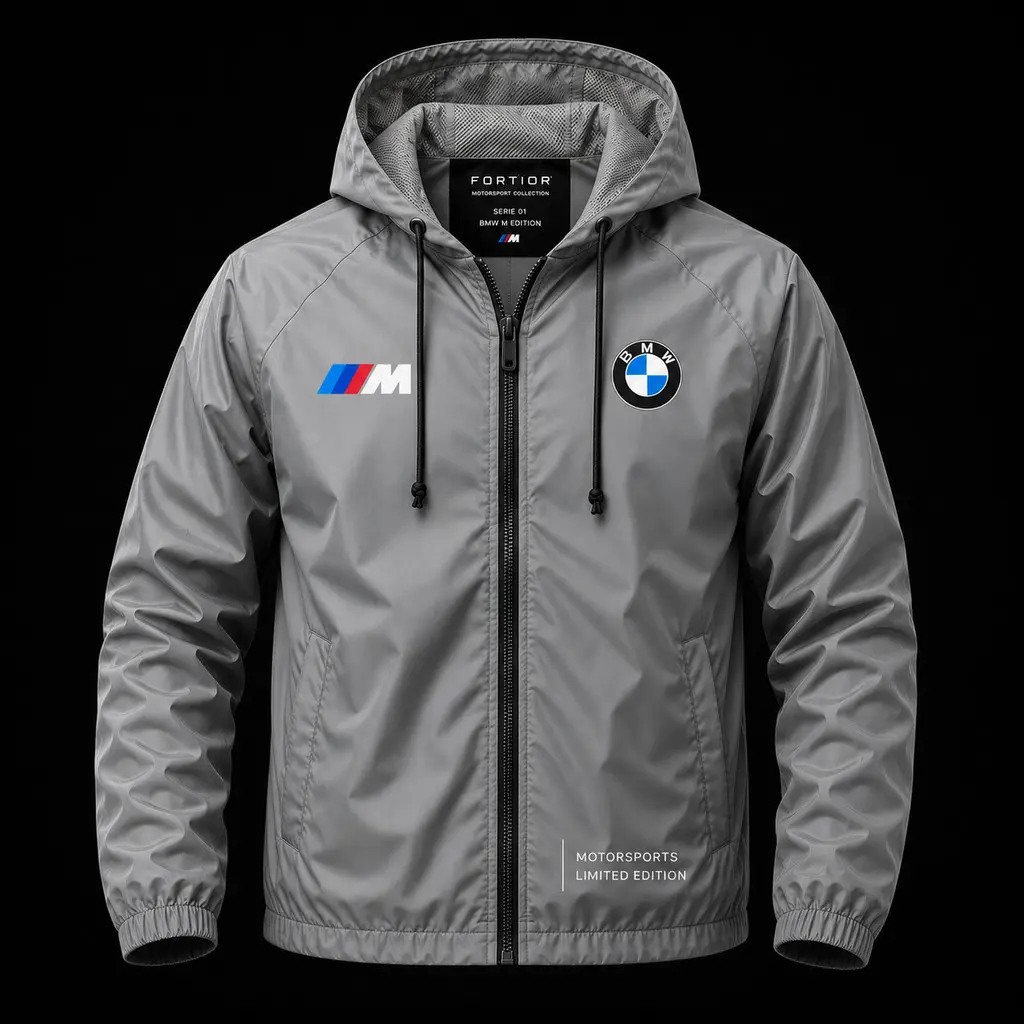 Jaqueta Corta Vento Impermeável Masculina Premium com Capuz 100% Poliéster Leve Motorsports Edition