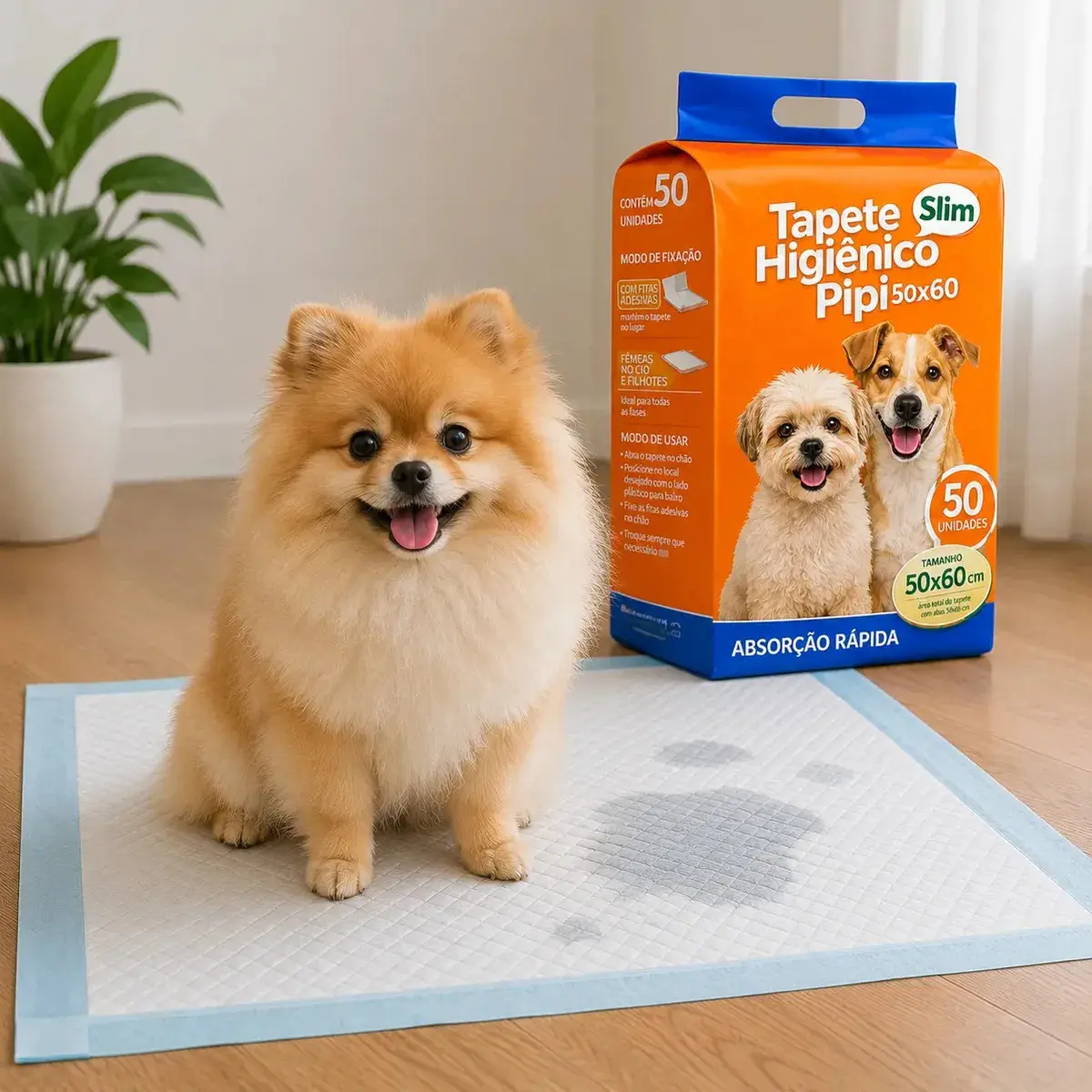 Tapete Higiênico Para Cães Gatos Pets Manta Absorvente 50 Unidades 50x60Cm Branco Fralda Pet Cachorro Camadas De Proteção Bloqueador De Odor Linha Premium Com Camadas De Proteção - 1