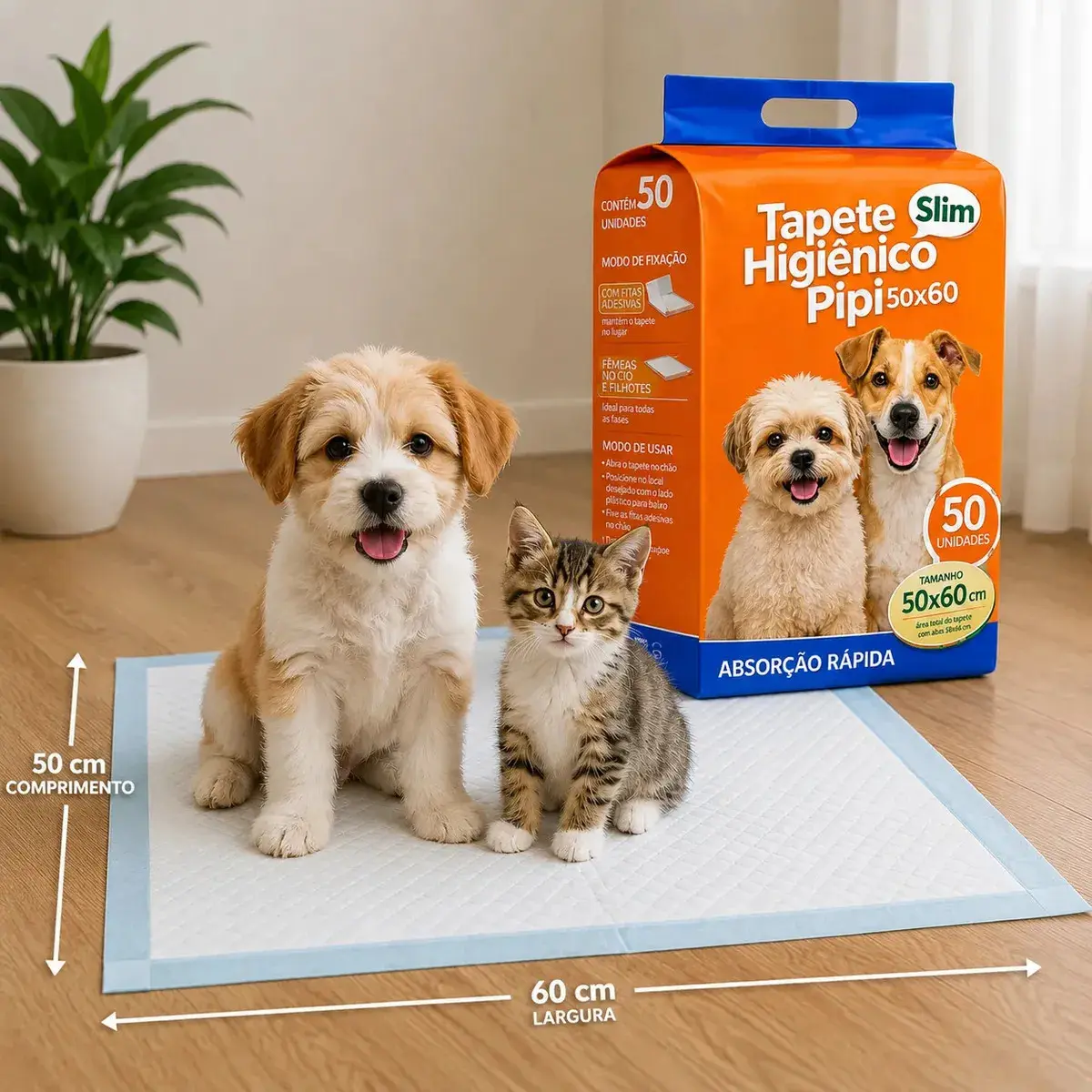 Tapete Higiênico Para Cães Gatos Pets Manta Absorvente 50 Unidades 50x60Cm Branco Fralda Pet Cachorro Camadas De Proteção Bloqueador De Odor Linha Premium Com Camadas De Proteção thumbnail 4