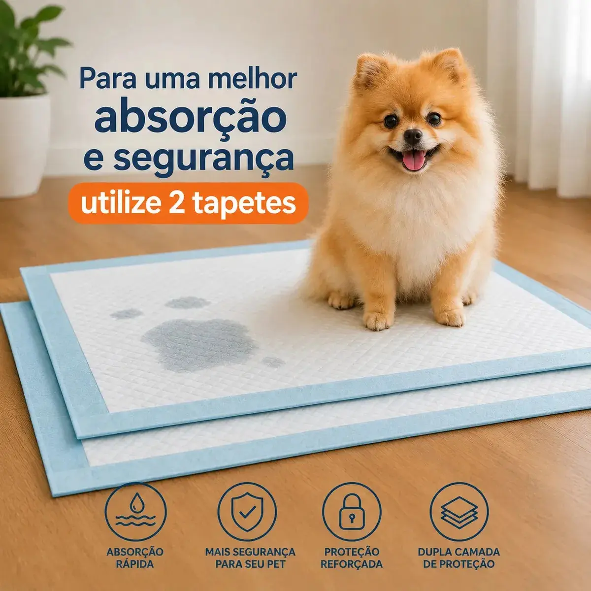 Tapete Higiênico Para Cães Gatos Pets Manta Absorvente 50 Unidades 50x60Cm Branco Fralda Pet Cachorro Camadas De Proteção Bloqueador De Odor Linha Premium Com Camadas De Proteção thumbnail 6