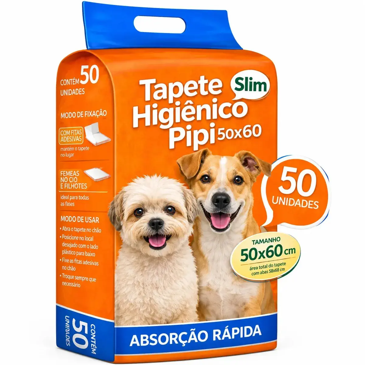 Tapete Higiênico Para Cães Gatos Pets Manta Absorvente 50 Unidades 50x60Cm Branco Fralda Pet Cachorro Camadas De Proteção Bloqueador De Odor Linha Premium Com Camadas De Proteção thumbnail 7