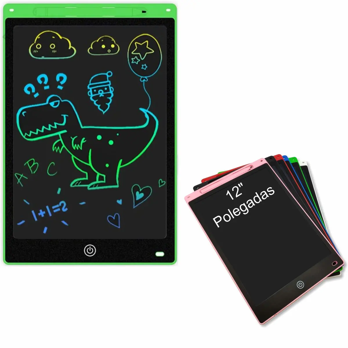 Lousa Mágica Digital Infantil 12" Polegadas Multicolorido Tablet Infantil Lcd Para Escrever e Desenhar (Verde)